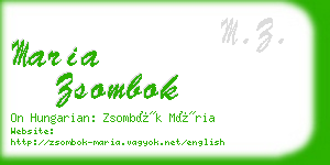 maria zsombok business card